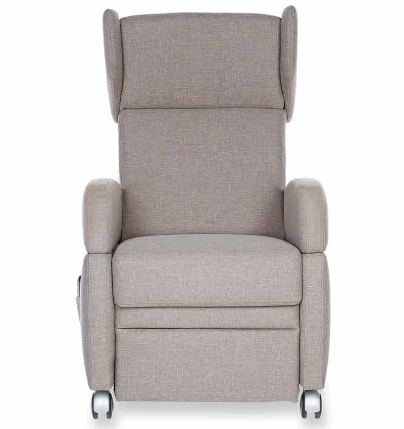 Grundmodell "Pflegesessel VIANDO+" (in der Farbe "Tiba 1111") mit motorischer Verstellbarkeit und motorischer Aufstehhilfe