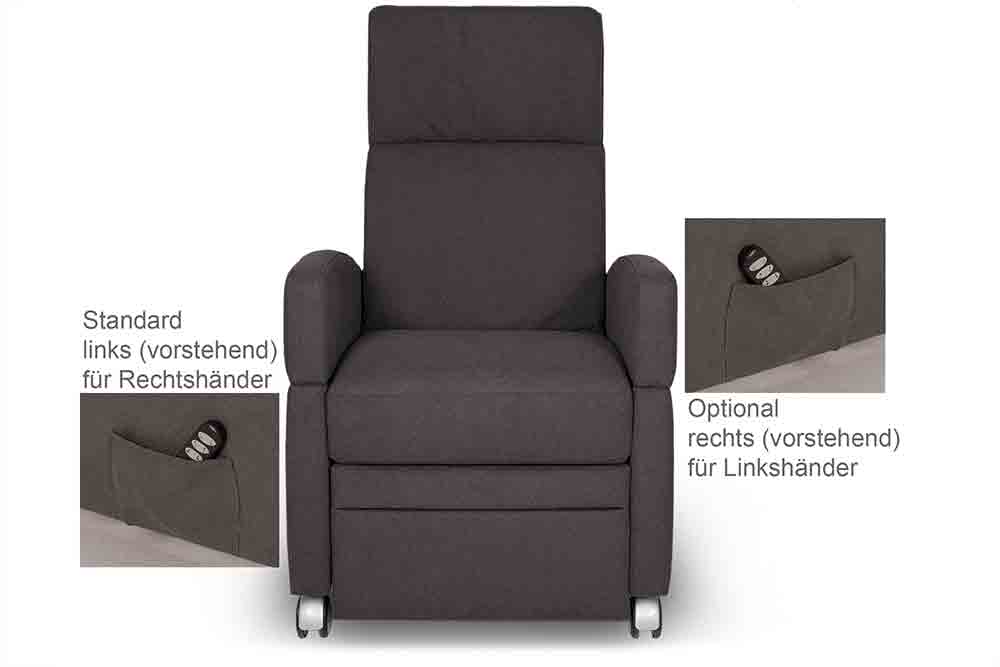 VIANDOpflege® - Platz der Fernbedienung bei Bestellung bestimmen